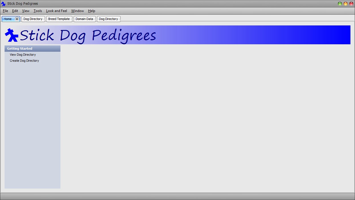 Stickdog program showing the appearance of each form type