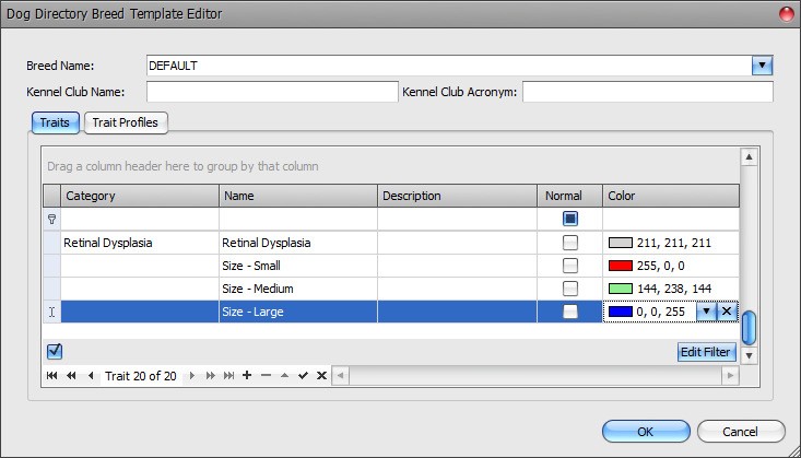 Template Editor Set Size